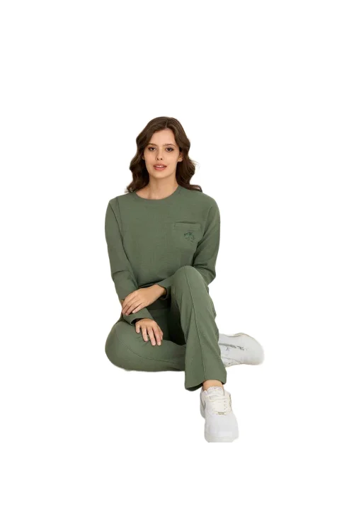 Rozalinda 3927 Kadın Kışlık O-Yaka Cepli Eşofman Takım