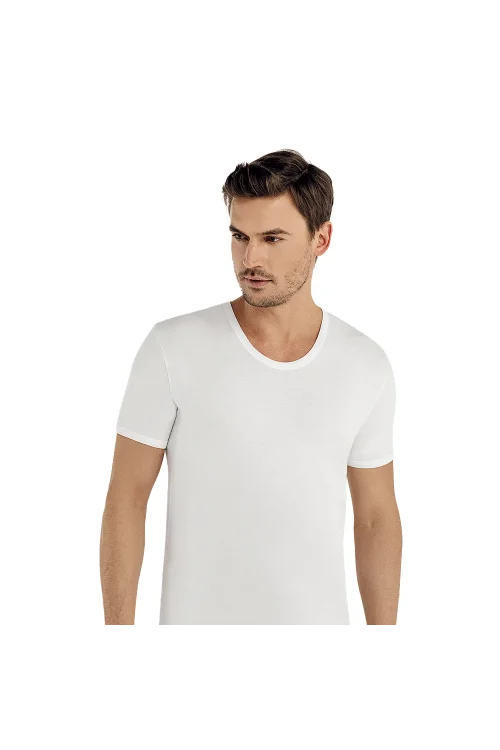 Şahinler E001 6lı Paket Erkek %100 Pamuk Beyaz Bisiklet Fanila L