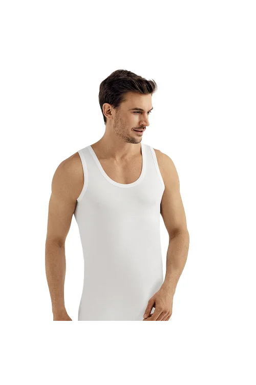 Şahinler E002 6lı Paket Erkek %100 Pamuk Beyaz Atlet XXXL