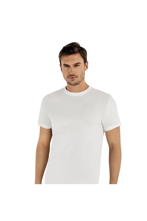 Şahinler E003 6lı Paket Erkek %100 Pamuk Beyaz O-Yaka Fanila XXXL