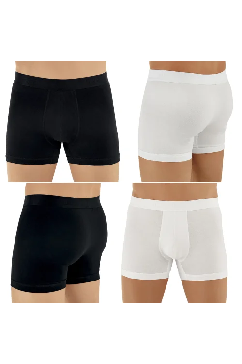 Şahinler E031 Erkek Likralı Boxer Külot 3Beyaz-3Siyah XL