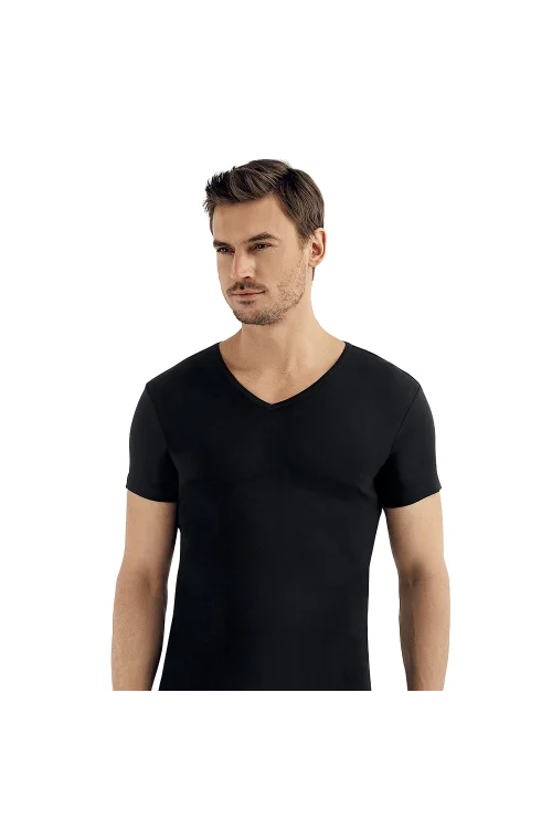 Şahinler ME028 Erkek Renkli Sporcu Kısa Kol Atlet