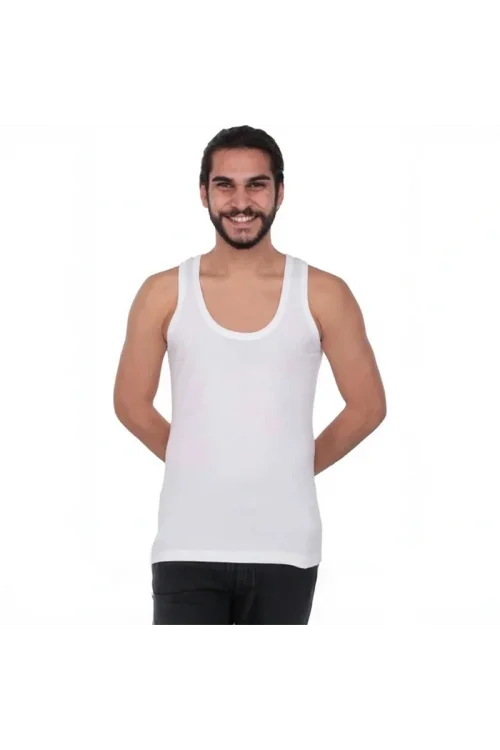 Tutku 102 Ribana Erkek Beyaz Atlet XXXL 3lü Paket