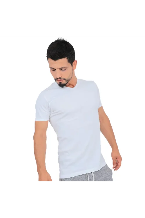 Tutku 107 Erkek V-Yaka  Kısa Kol Atlet