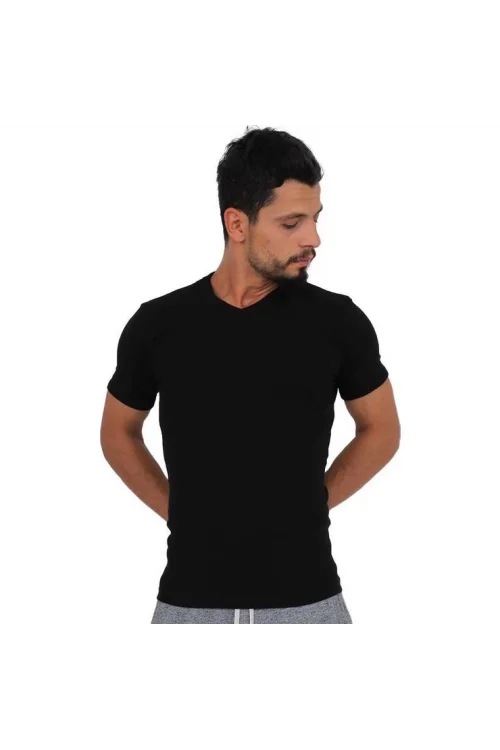 Tutku 107R Erkek V-Yaka Renkli Kısa Kol Atlet