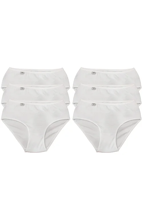 Tutku 922 Ribana Kadın Bato Külot 6lı Beyaz L