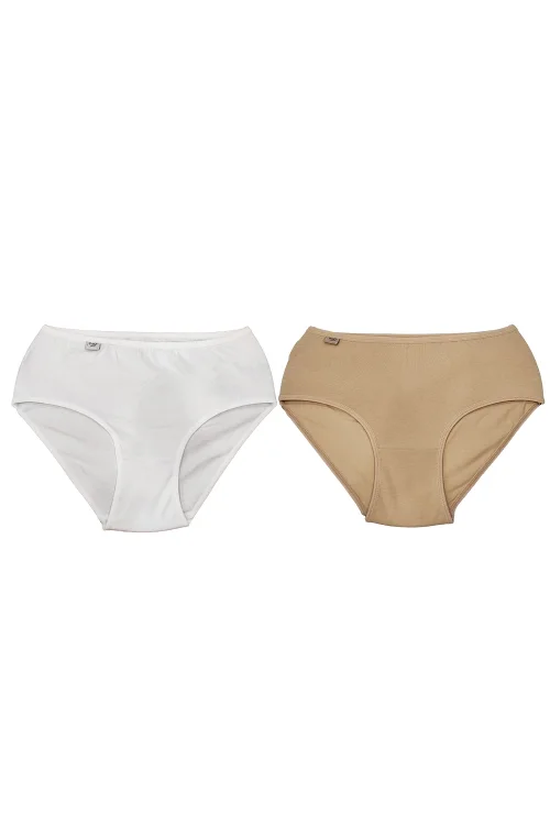 Tutku 922 Ribana Kadın Bato Külot 6lı Beyaz-Ten M