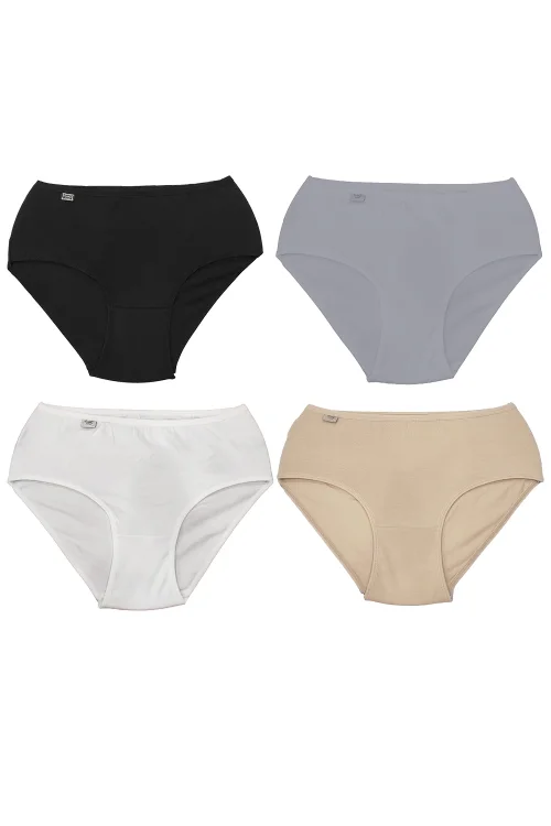 Tutku 922 Ribana Kadın Bato Külot 8li XL Beyaz-Gri-Siyah-Ten