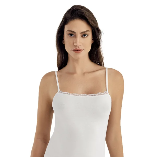 Şahinler MB1055 Bayan Likralı Yaka Dantelli Atlet