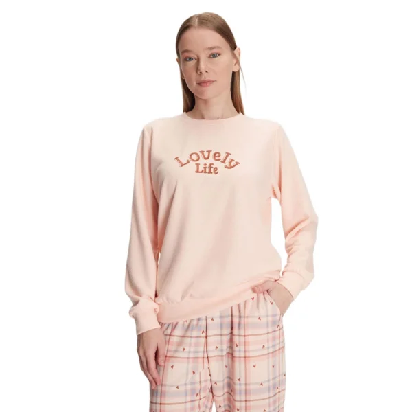 Anıl 11307 Anıl 11307 Pamuklu Kışlık Uzun Kol Kadın Pijama Takım