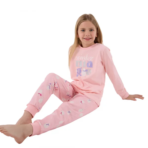 RolyPoly RP3712-G Kız Çocuk Garson Boy Kışlık İkili Pijama Takım