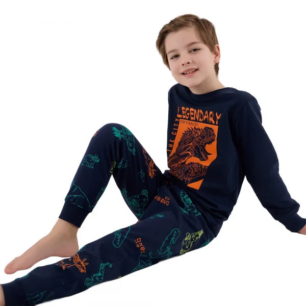 RolyPoly RP3671-2 Erkek Çocuk Kışlık İkili Pijama Takım