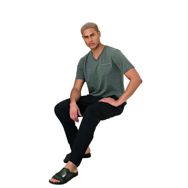 Elitepoint 1514 Erkek Kısa Kol Uzun Alt Yazlık Pijama Takımı