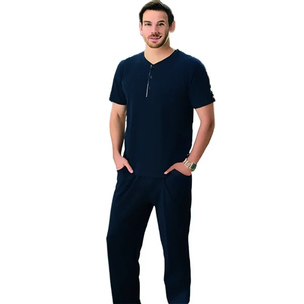 Elitepoint 1527 Erkek Kısa Kol Uzun Alt Yazlık Pijama Takımı