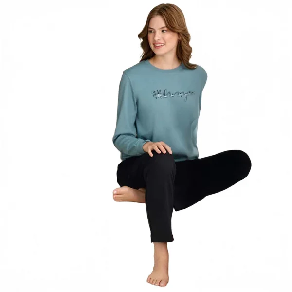 Rozalinda 3905 Kadın Kışlık O-Yaka Pijama Takım