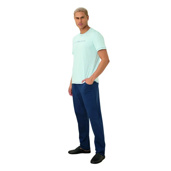 Elitepoint 1708 Erkek Yazlık Kısa Kol Uzun Alt Pijama Takımı
