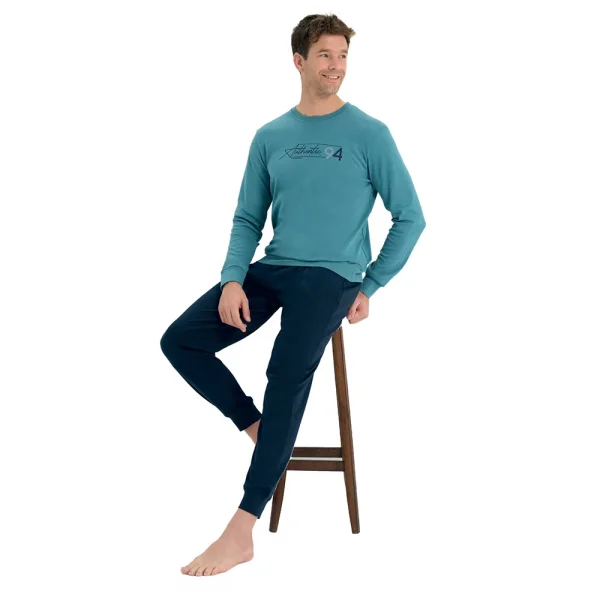 Over Sleep 2222 Erkek Kışlık Interlok Pijama Takım