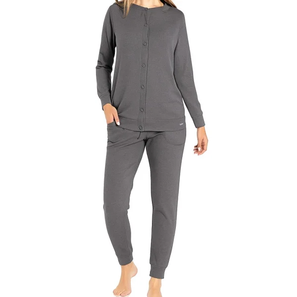 Confeo 840-801 Kadın Patlı Manşetli̇ Önü Düğmeli̇ Pijama Takım