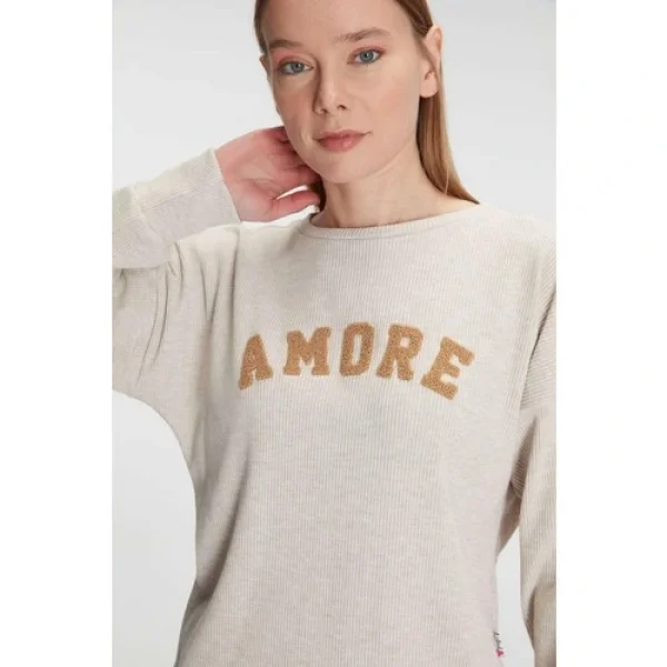 Arias Closet Yeni Sezon Kışlık Pamuklu Uzun Kol Pijama Takımı