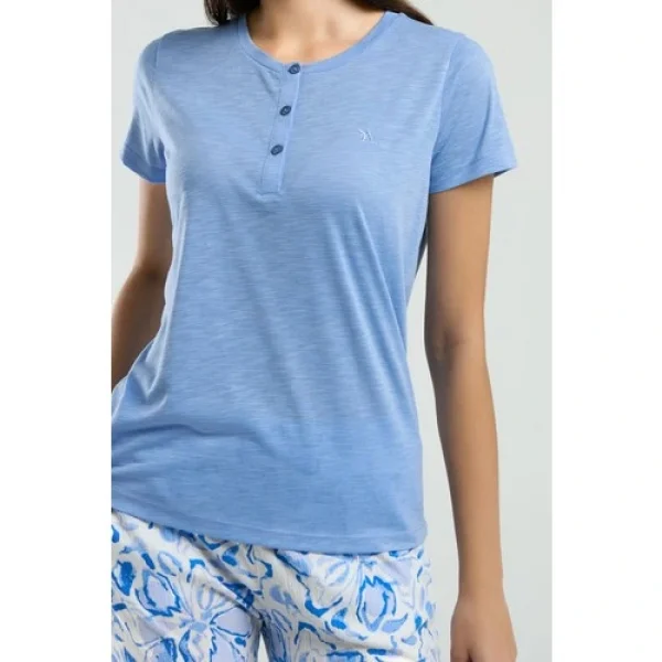 Arnetta Kadın Mavi Kısa Kol Pijama Takım