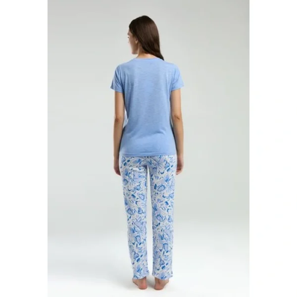 Arnetta Kadın Mavi Kısa Kol Pijama Takım