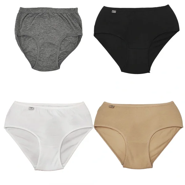 Tutku 922 Ribana Kadın Bato Külot 4lü XXL Beyaz-Gri-Siyah-Ten