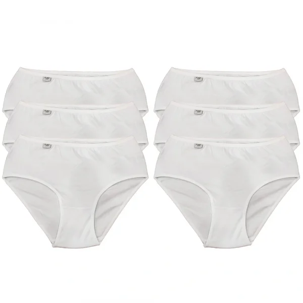 Tutku 922 Ribana Kadın Bato Külot 6lı Beyaz XXL