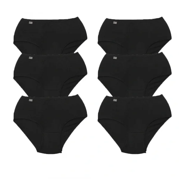 Tutku 922 Ribana Kadın Bato Külot 6lı Siyah L