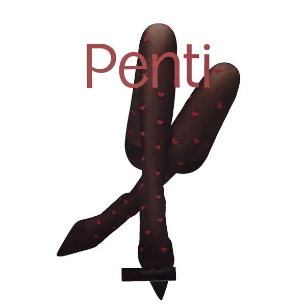 Penti Kadın Red Heart Desenli Külotlu Çorap