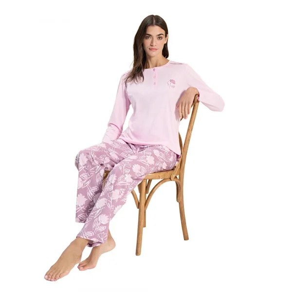 Over Sleep 3306 Kadın Uzun Kol Süprem Pijama Takım (M-L-XL-XXL)