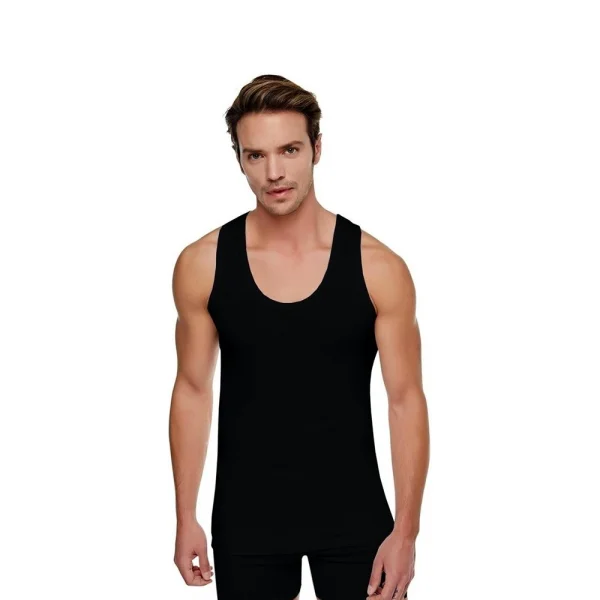 Tutku 102 Ribana Erkek Siyah Atlet XXXL 3lü Paket