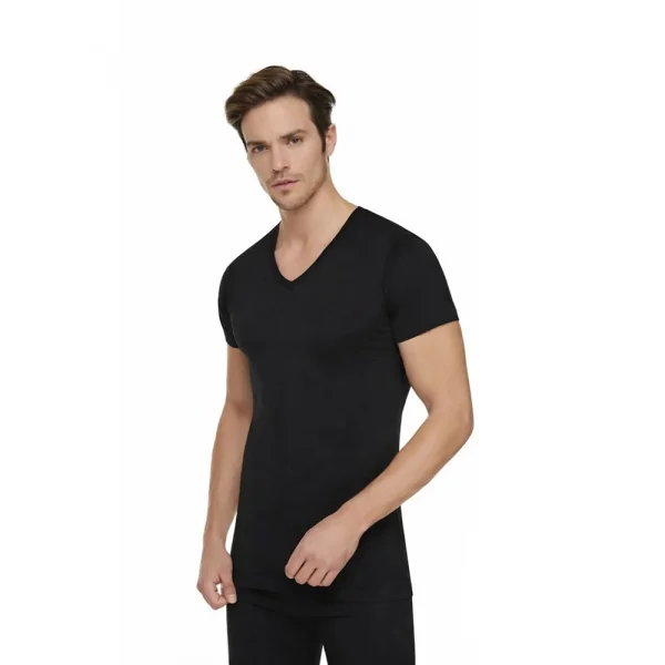 Tutku 107R Erkek V-Yaka Renkli Kısa Kol Atlet