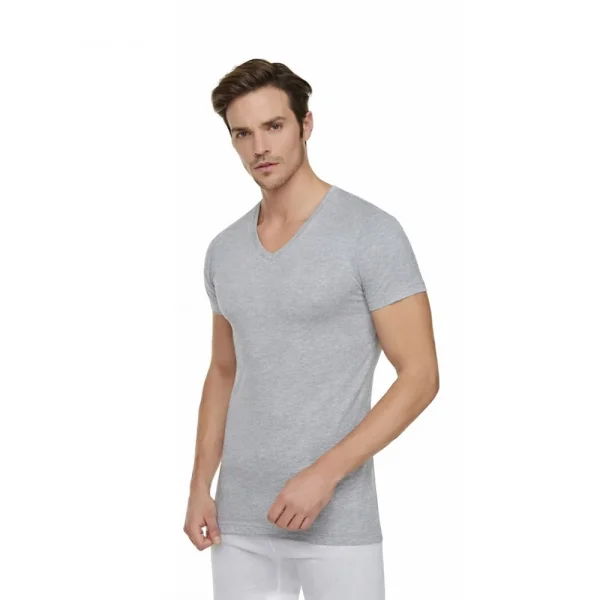 Tutku 107R Erkek V-Yaka Renkli Kısa Kol Atlet