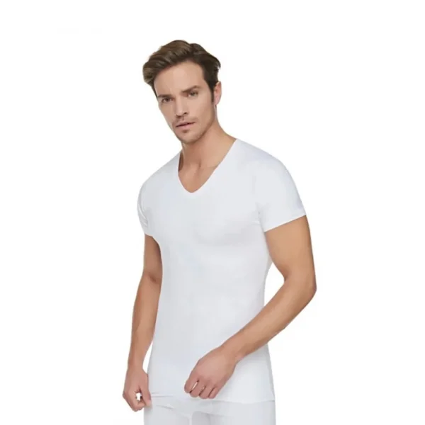 Tutku 107 Penye Erkek V-Yaka Fanila Beyaz XXXL 6lı Paket