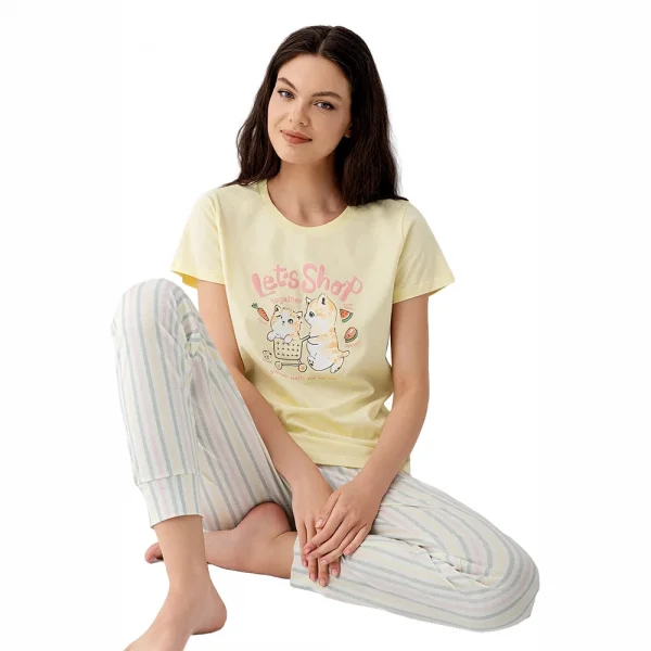 Arnetta AR3571-S Kadın Yazlık  Kısa Kol Pijama Takım