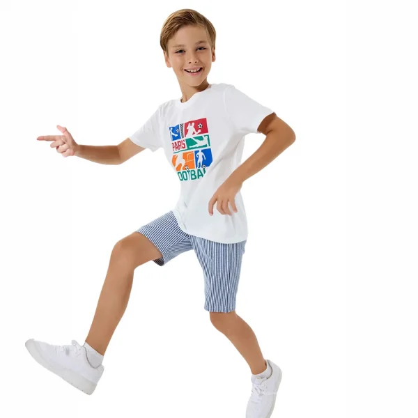 RolyPoly RP3755-G Erkek Çocuk Garson Boy Yazlık Bermuda Takım