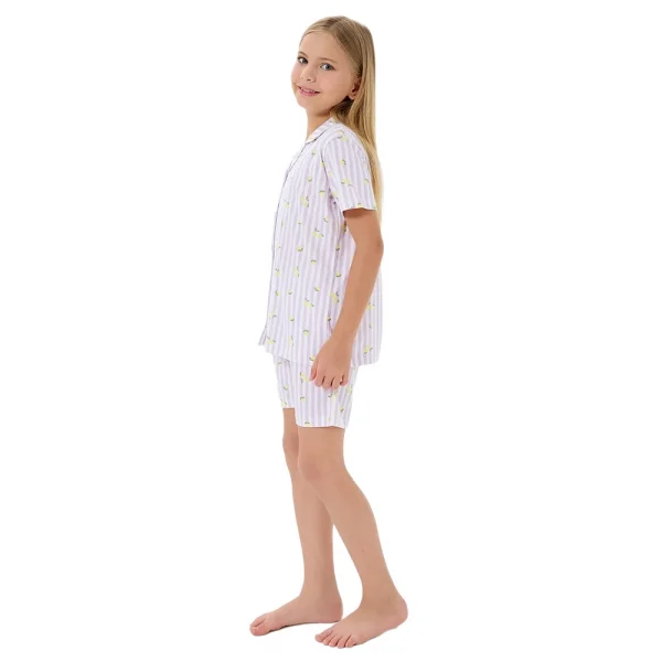 RolyPoly RP3778-G Kız Çocuk Garson Boy Yazlık Gömlek Şort Takım