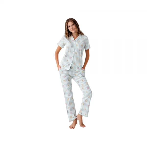 RolyPoly RP3809-S Kadın Yazlık Gömlek Pijama Takım