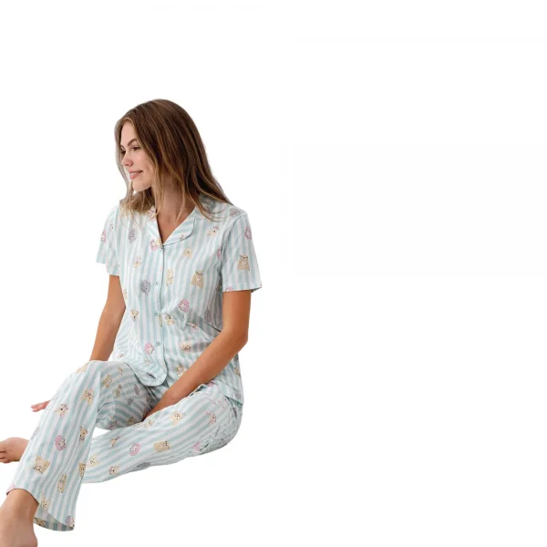 RolyPoly RP3809-S Kadın Yazlık Gömlek Pijama Takım