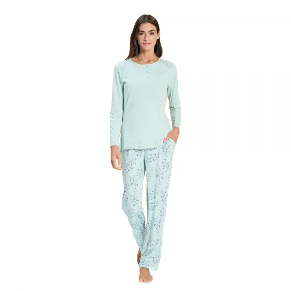 Over Sleep 3316 Kadın Uzun Kol Modal Pijama Takım  (M-L-XL-XXL)