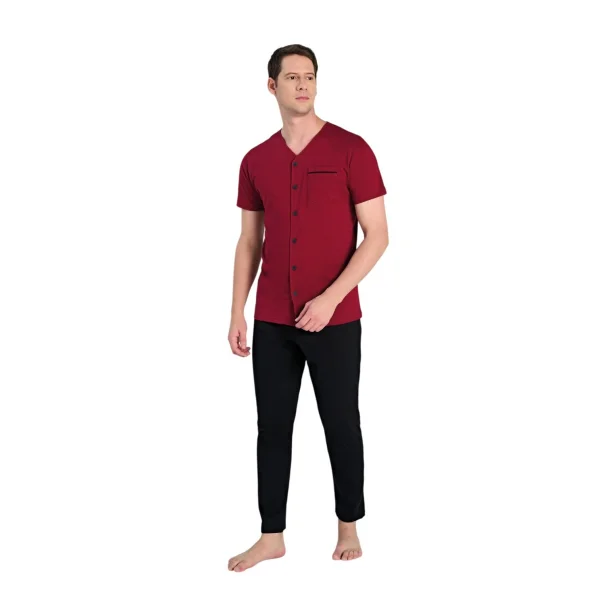 Over Sleep 2348 Erkek Önden Düğmeli Süprem Yazlık Takım (M-L-XL-2XL)