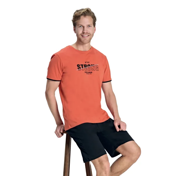 Over Sleep 2387 Erkek Süprem Şort Yazlık Takım (S-M-L-XL)