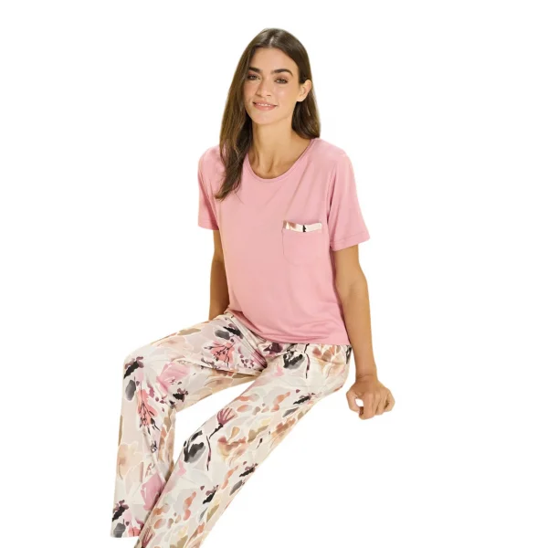 Over Sleep 3348 Kadın Viskon Yazlık Takım (S-M-L-XL)