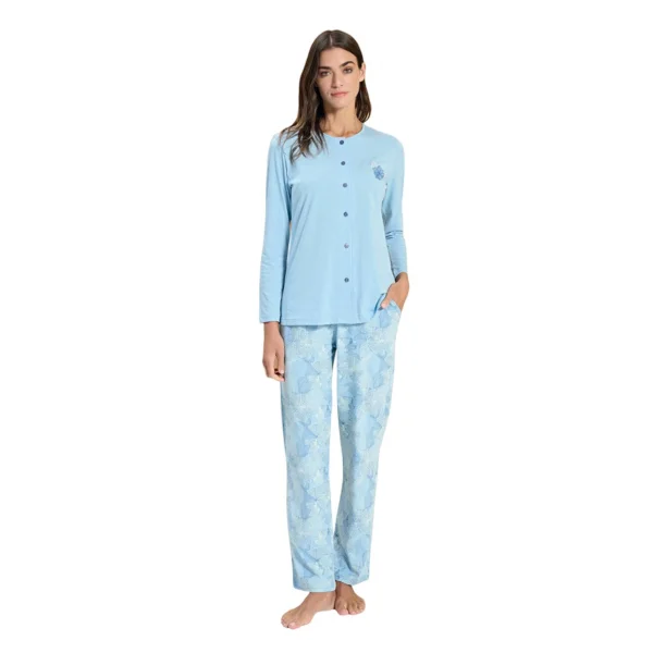 Over Sleep 3314 Kadın Büyük Beden Önden Düğmeli Modal Yazlık Takım (L-XL-2XL-3XL)