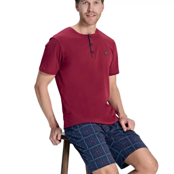Over Sleep 2386 Erkek Yazlık Süprem Şort Pijama Takım (S-M-L-XL)