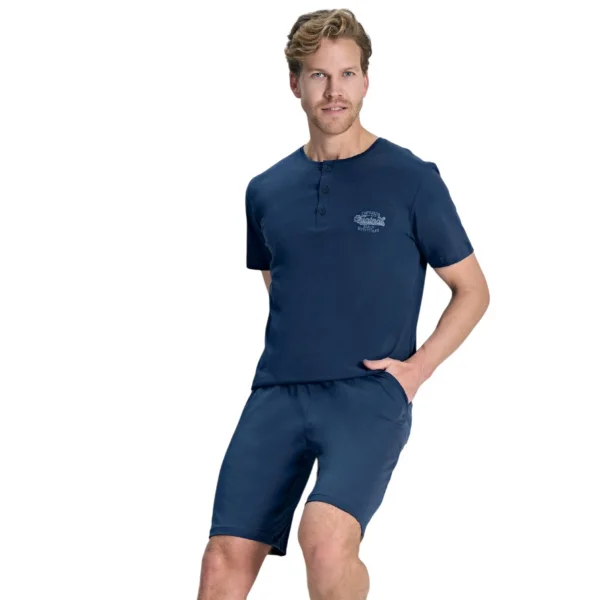 Over Sleep 2393 Erkek Yazlık Süprem Şort Pijama Takım (M-L-XL-XXL)