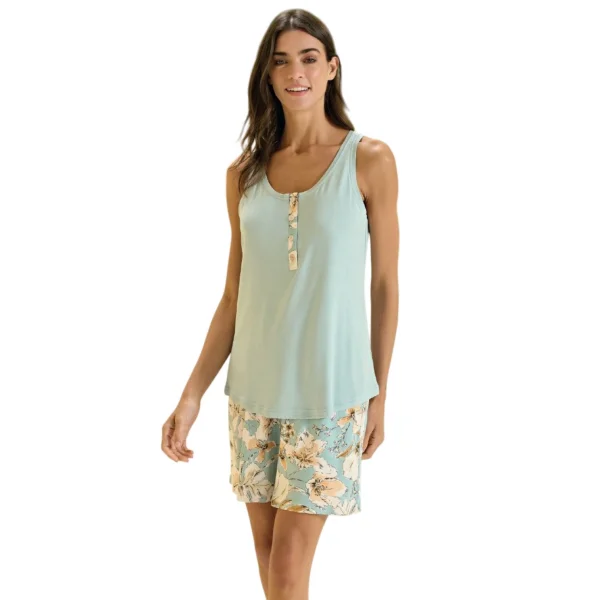 Over Sleep 3386 Kadın Yazlık Viskon Şort Pijama Takım (S-M-L-XL)
