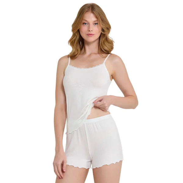 Berrak 7036 Kadın İp Askılı Şortlu Pijama Takım