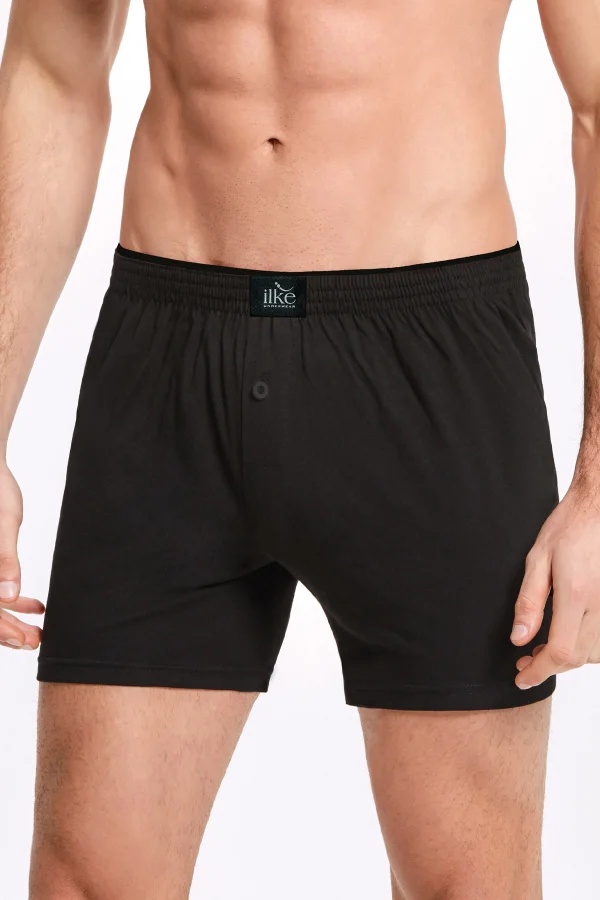 İlke 011 Erkek Düz Renkli %100 Pamuk Boxer