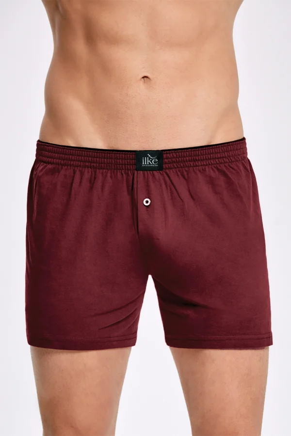 İlke 011 Erkek Düz Renkli %100 Pamuk Boxer